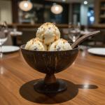 Set of 6 Natural Coconut Shell Dessert Cups with Spoons