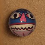 Handcrafted Coconut Shell Mask – Colorful Decorative Art