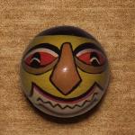 Handcrafted Coconut Shell Mask – Colorful Decorative Art