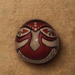 Handcrafted Coconut Shell Mask – Colorful Decorative Art