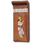 Kandyan Style Ayubowan – Hand-Painted Clay Roofing Tile Wall Art
