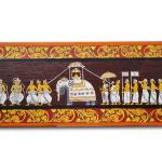 Kandyan Style Dhalada Perahera – Hand-Painted Wooden Window Panel Wall Art