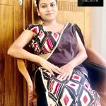 Elegant Black, Red & Yellow Batik Saree – Premium Super Voile | 7 Yards with Jacket Piece (VELOVIA)