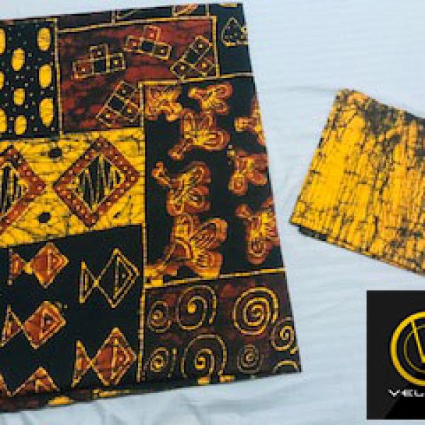Elegant Handmade Batik Saree – Super Voile | Yellow, Brown & Black | 7 Yards with Jacket Piece