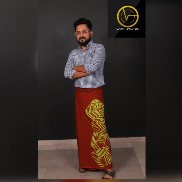 Velovia Premium Cotton Sarong – Brown & Green (2m)