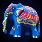 Hand-Painted Wooden Elephant – 4" Decorative Home Accent