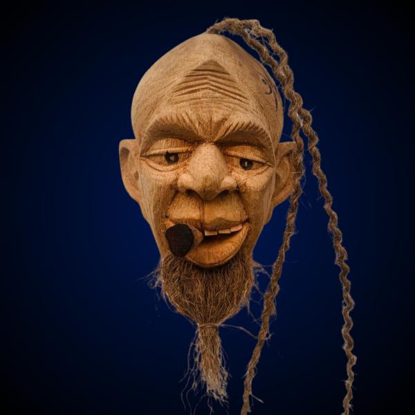 Coconut Husk Face Wall Art – 100% Eco-Friendly Handmade Décor by Wood Carving SL