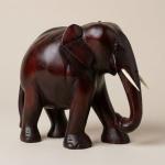 Handcrafted Wooden Elephant – 6" Decorative Home Accent