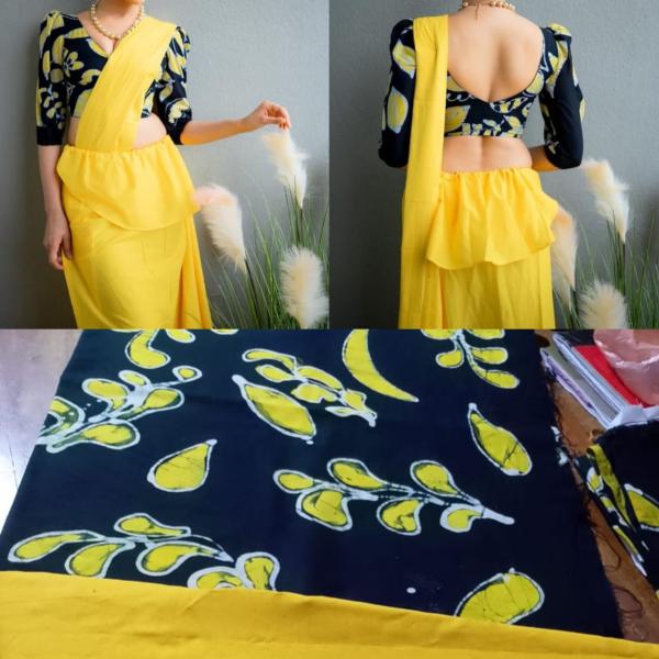 Handmade Batik Saree – Super Voil (7 Yards) with Jacket – YELI Fashion