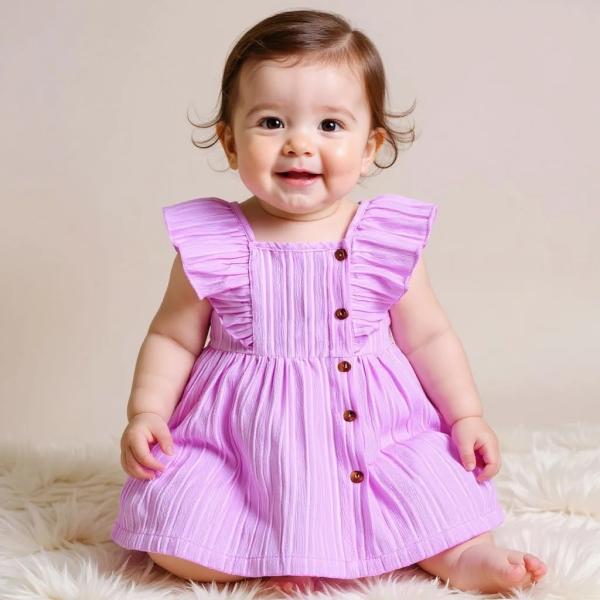 Princess Style Cotton Frock for Baby Girls