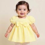 YELI Fashion – Baby Girl Cotton Frock (Pink, Yellow & Blue)