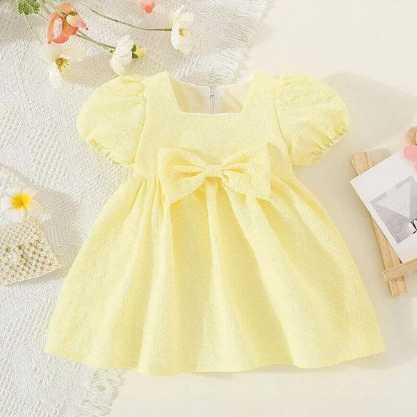 YELI Fashion – Baby Girl Cotton Frock (Pink, Yellow & Blue)