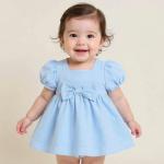 YELI Fashion – Baby Girl Cotton Frock (Pink, Yellow & Blue)